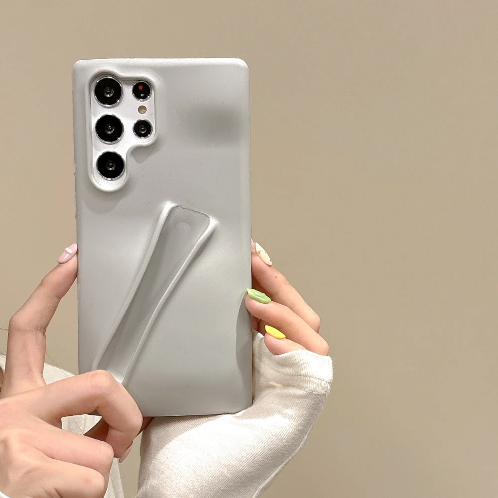 Mode Zachte Siliconen Diy Lippenstift Make-Up Telefoon Hoesje Voor Samsung S 23 Ultra 24Plus A14 15 54 Draagbare Lipgloss Houder Cover