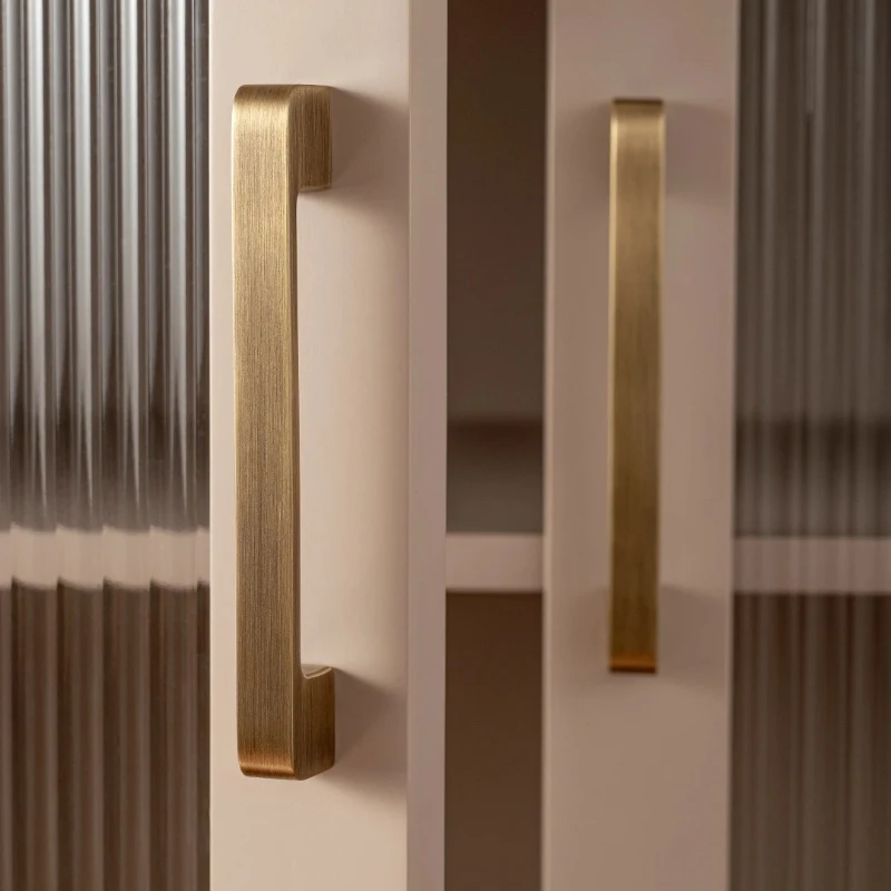 

Латунная мебельная ручка для дверей, ящиков, обувных шкафов, минималистичная, в античном стиле, фурнитура для шкафов
