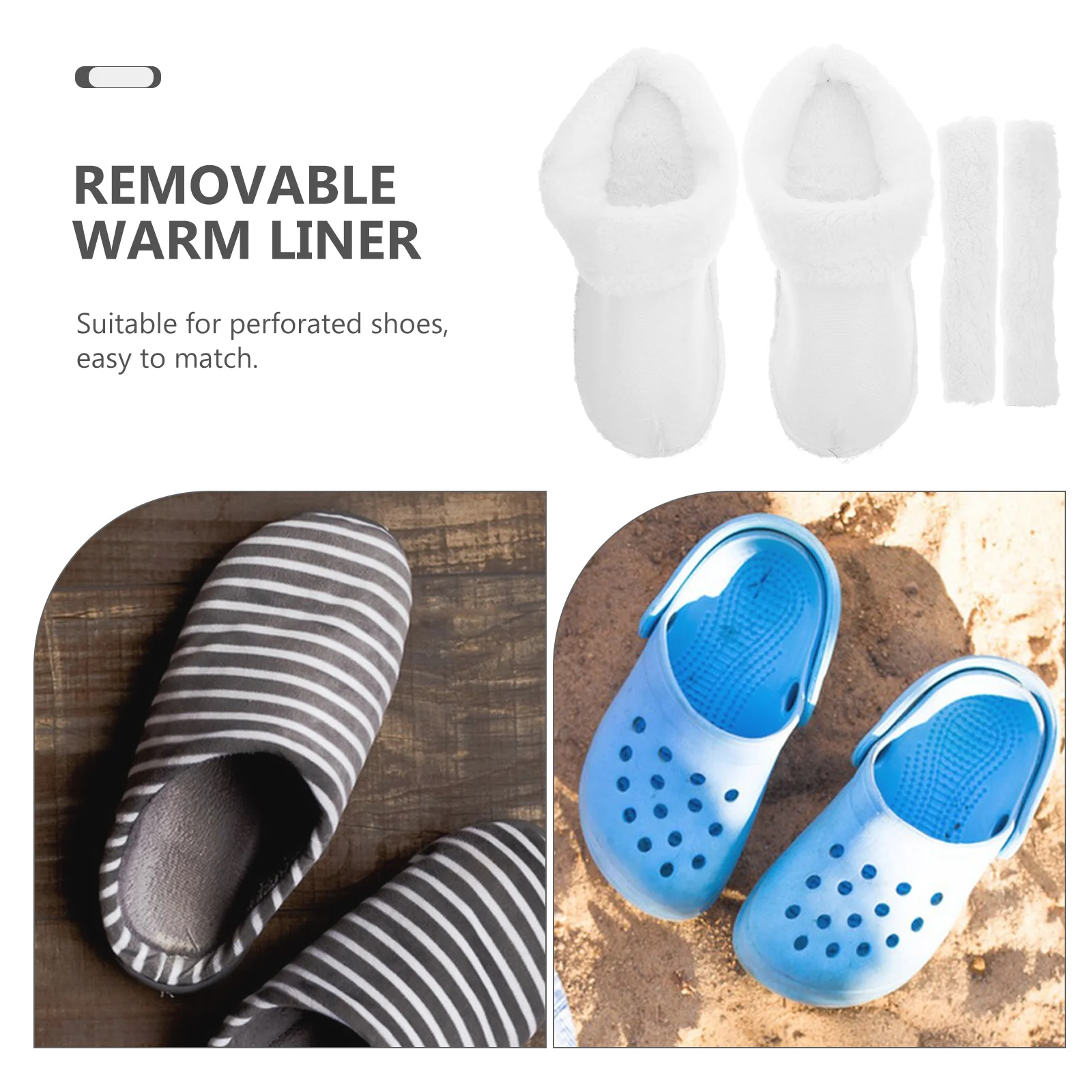 Thermal Cover Shoe Liners Clogs Shoes Insoles Inserts Warmer Heel Protectors Foot Warmers Sock Winter Removable Slippers