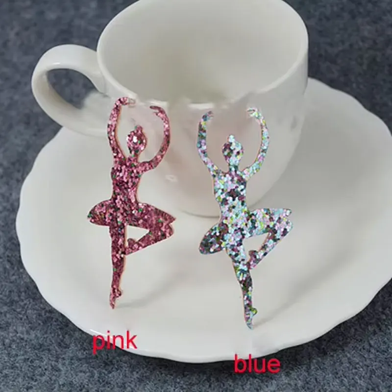 20pcs/lot 3.5x7.5cm ballet girls Appliques For children hair accessories and DIY Kid patches