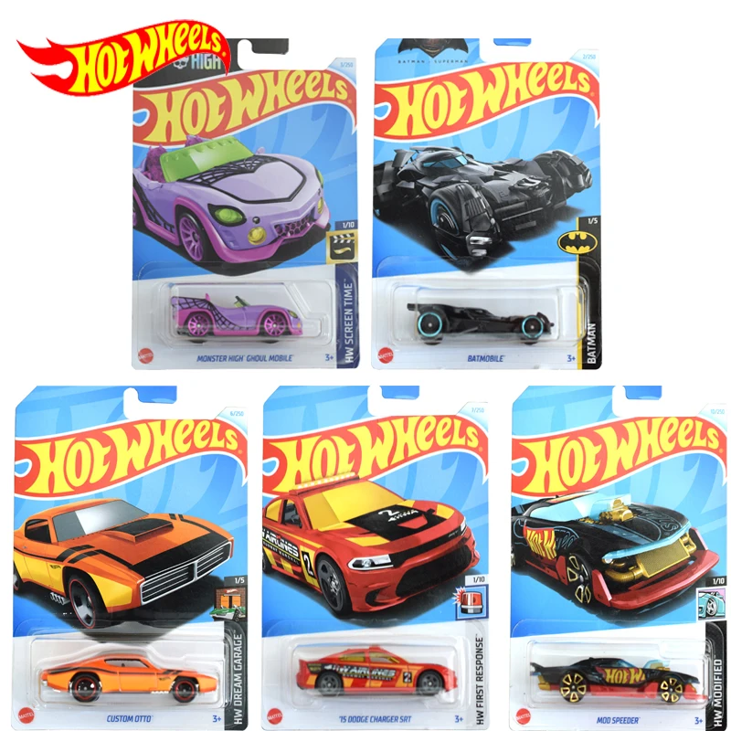 2024 Original Hot Wheels Car Kids Toys for Boys 1/64 Diecast Carro Dodge Charger Batmobile Monster High Choul Mobile Custom Otto