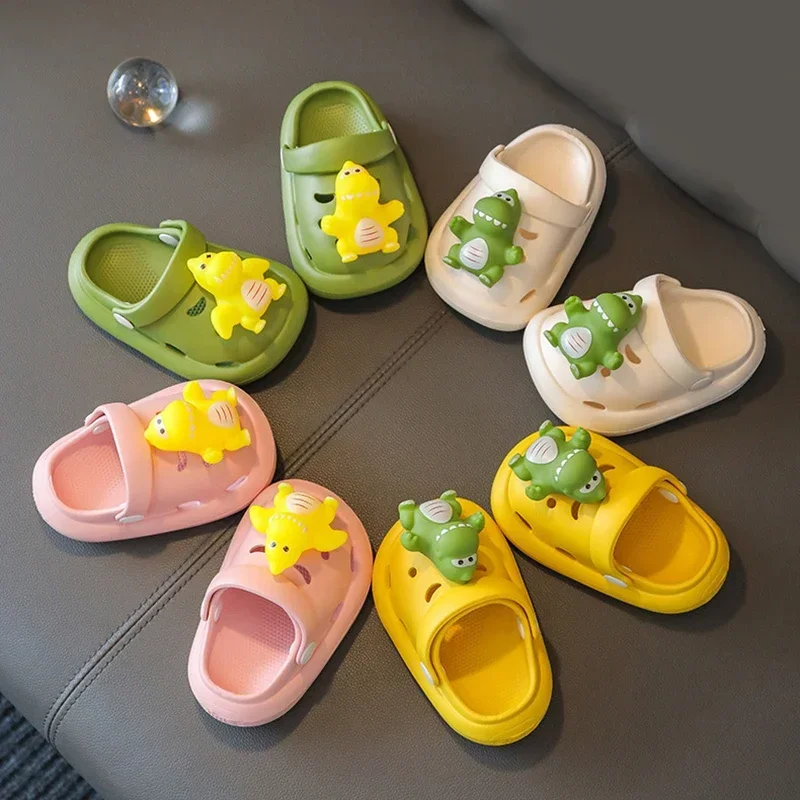 

Children's Cartoon Dinosaur Cave Sandals Garden Beach Slippers Sandals Anti-Slip Soft Sole Quick-Drying Shoes