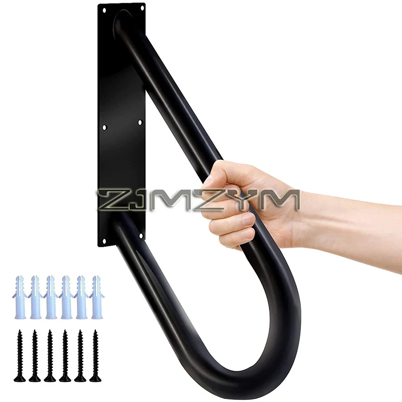 Wall Handrail U-Shaped Wall Mounted Iron Outdoor Handrail Ergonomic Grab Bar For Wall Handrails For Outdoor Steps Stair Porch