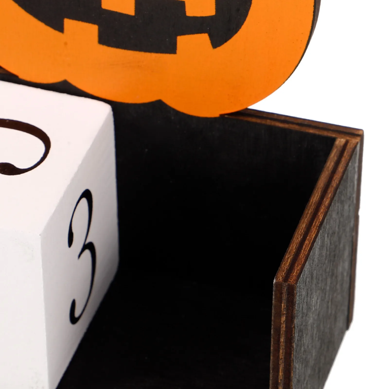 Wooden Desk Calendar Halloween Pumpkin Decorative Rustic Perpetual Manual Turning Calendar for Home Office Table Decor view 5