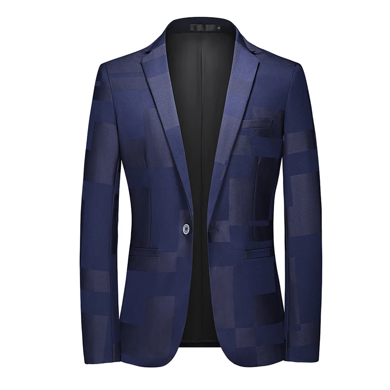 

Spring Fashion Men's Slim Fit Business Blazer Casual Jacquard Design Evening Dress Suit Jacket Coat for Party Nightclub