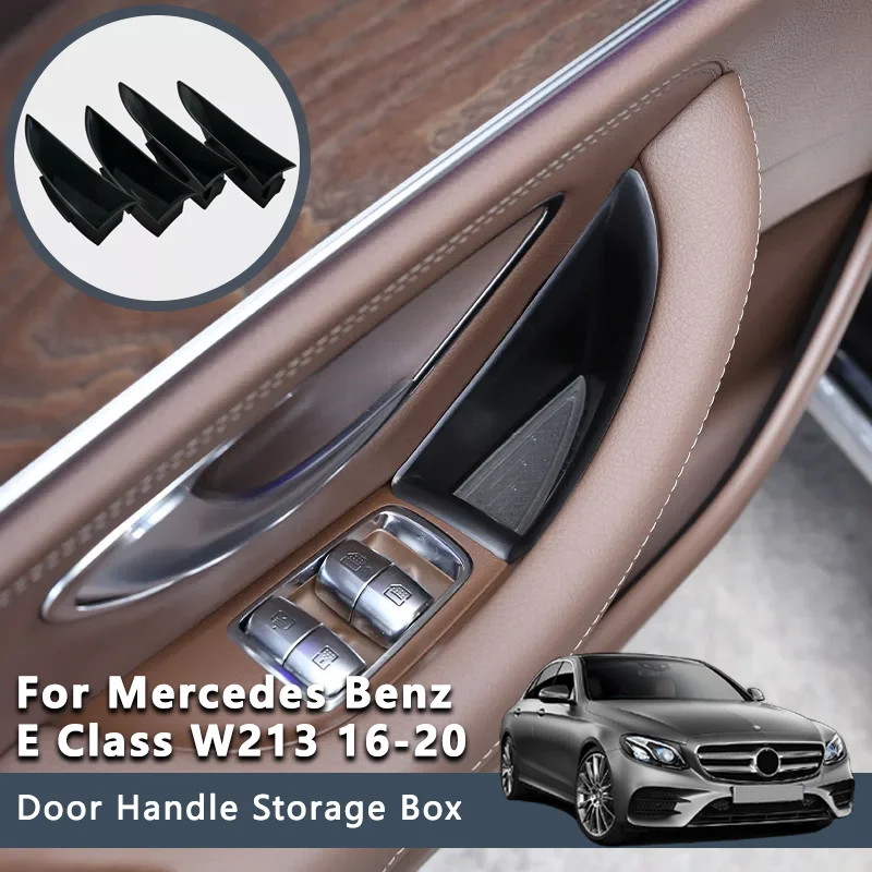 

For Mercedes Benz E Class W213 2016 2017 2018 2019 2020 2021 ABS Car Door Armrest Handle Storage Box Container Tray Accessories