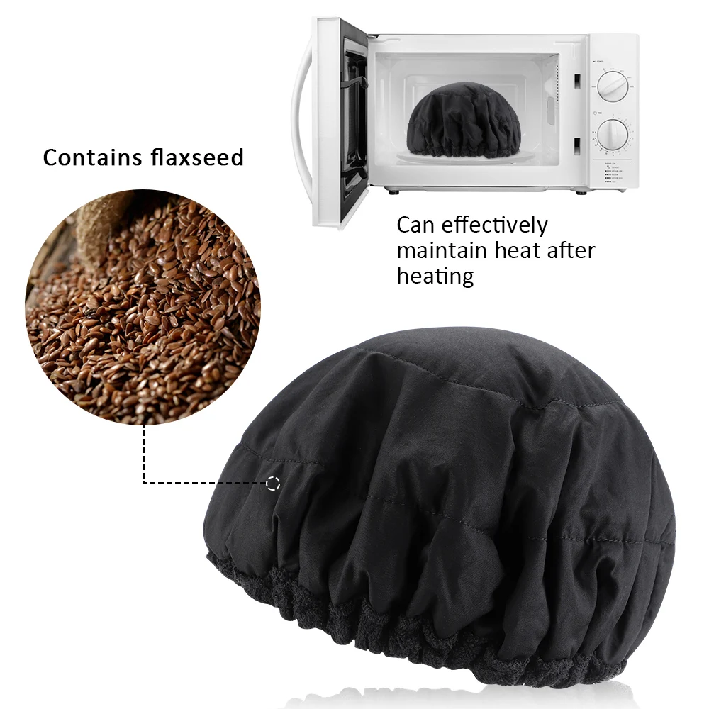 Flaxseed Hair Care Cap Wireless Heating Cap Hair Mask Microwavable Hot Head Thermal Heat Drying Hat Steamer Hair Care