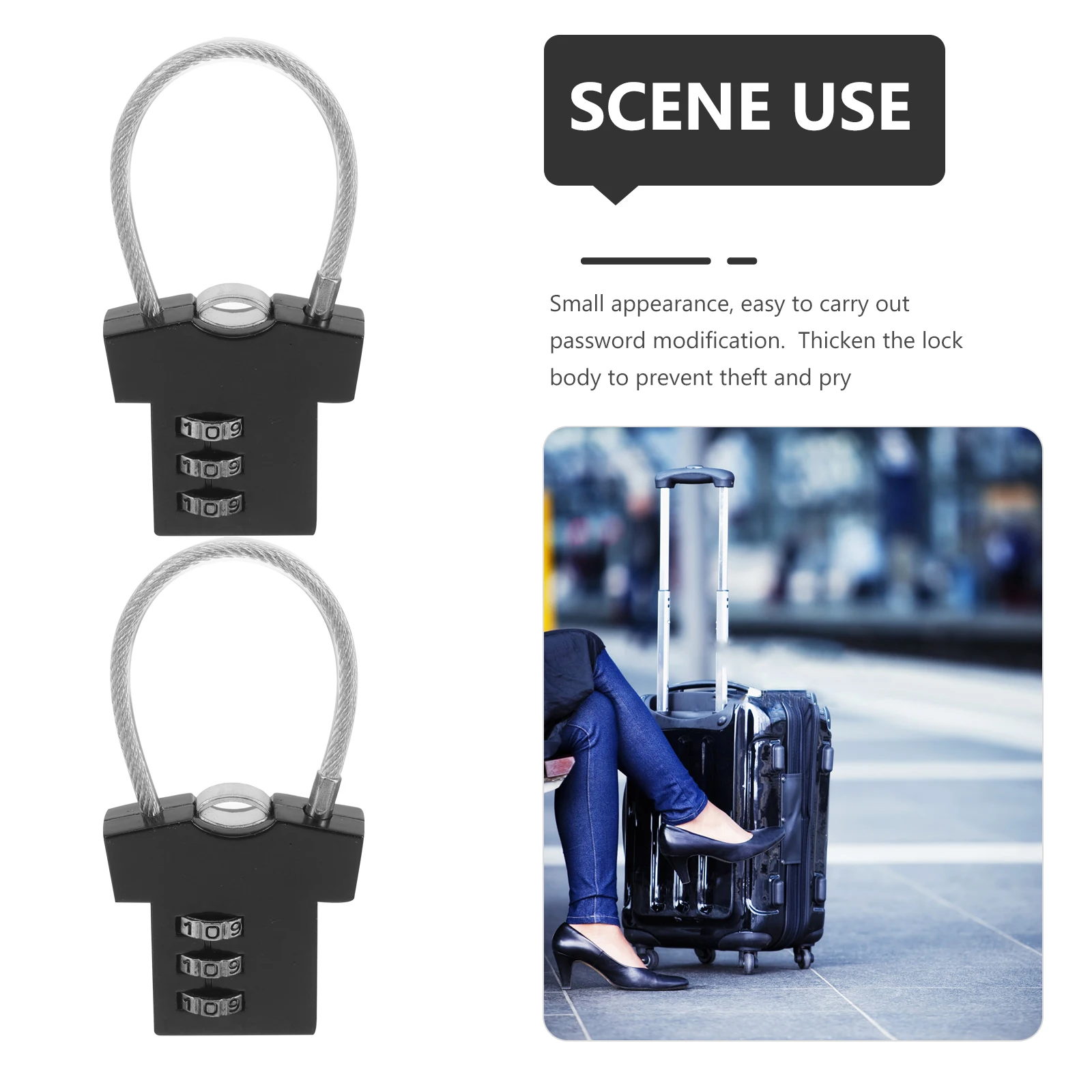 

Blind Lock Luggage Locker Zinc Alloy Heart Design Black Travel Suitcase Gym Storage Door Security Toolbox Metal Hardware