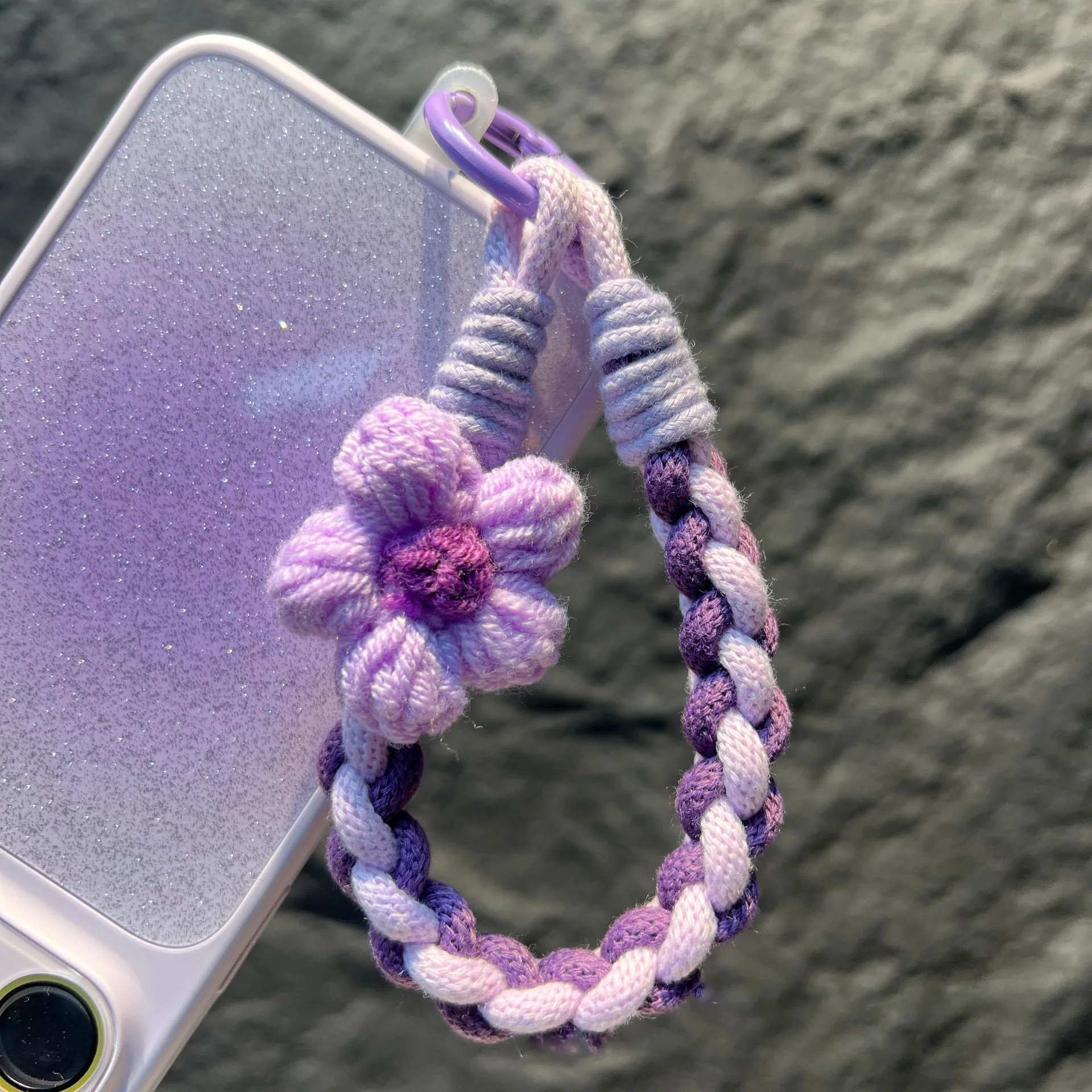 Phone Wrist Strap Hand Knitting Dopamine Ins Style Short Keychain Outdoor Portable Camera Anti-loss Simple Sturdy Phone Charm