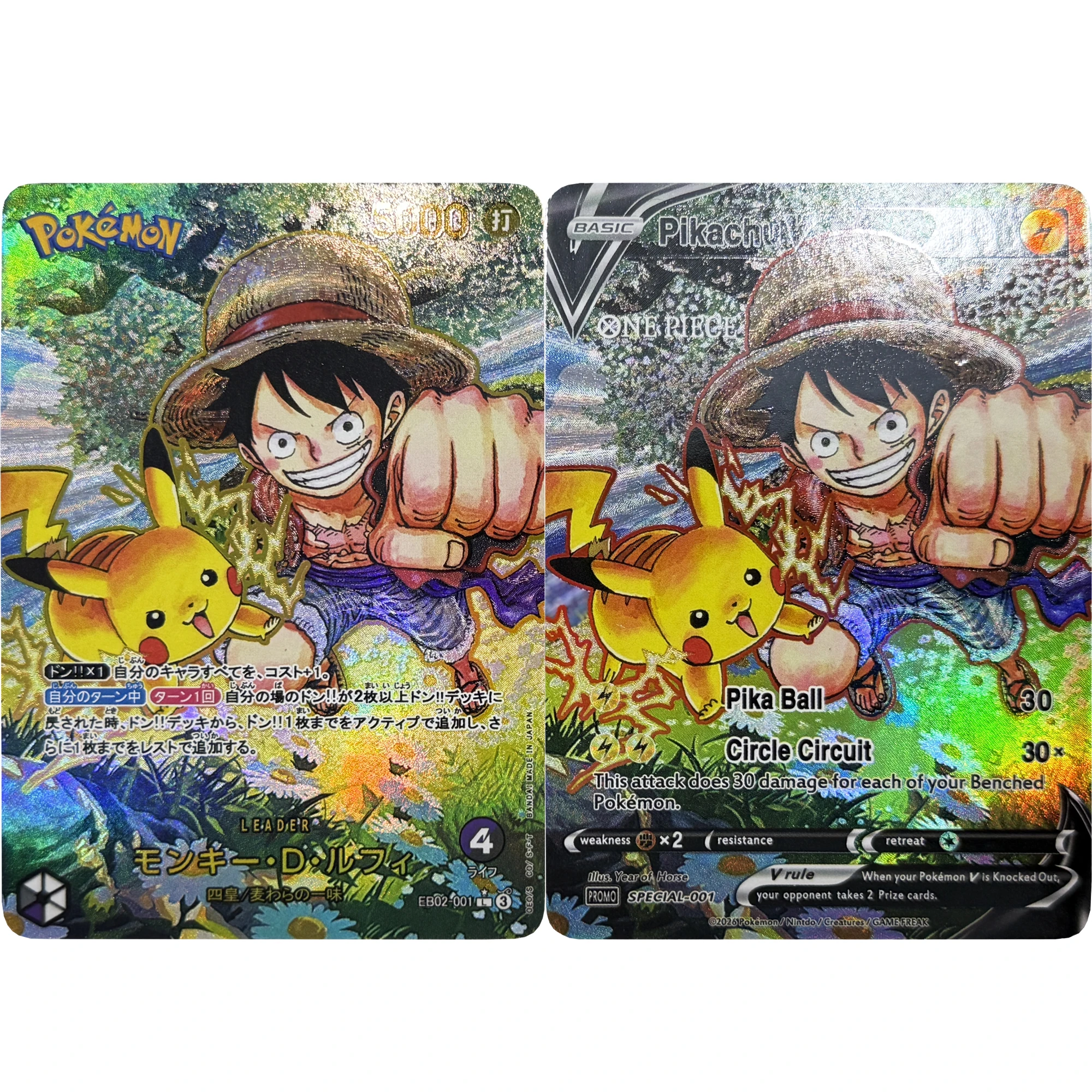 

Набор из 2 шт. (1 пара) коллекционных карточек One Piece PTCG с текстурой Луффи, для самостоятельного изготовления, классическая игра, аниме, коллекционная карта, подарок, игрушка