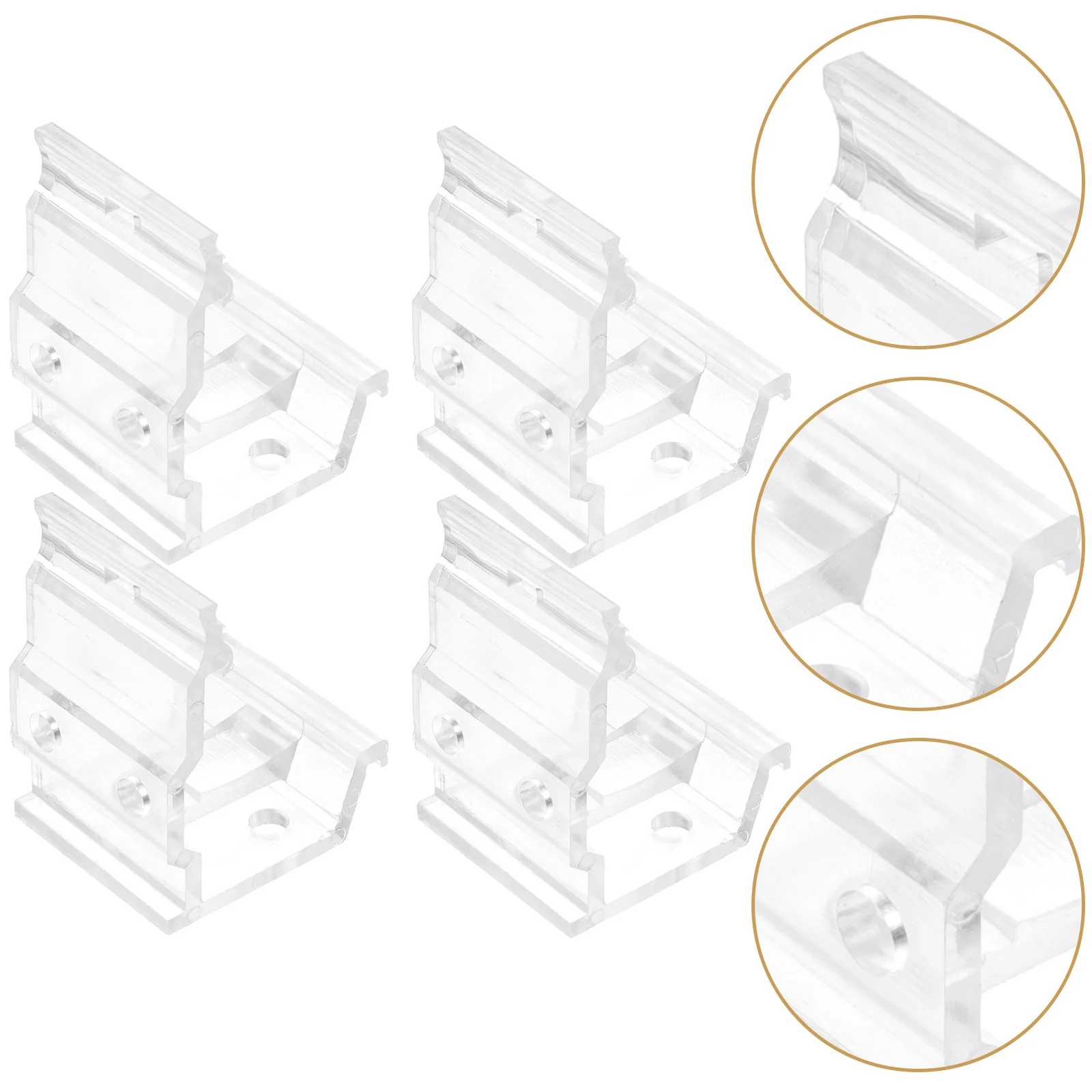 

4Pcs Sturdy Curtain Brackets Adjustable Easy Install for Window Door Louver Accessories Blind Brackets Blind Clips for Valance