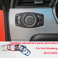 Headlight Adjustment Panel Decoration Frame  For Ford 2015-2023 Mustang F150 Interior Accessories Trim Cover