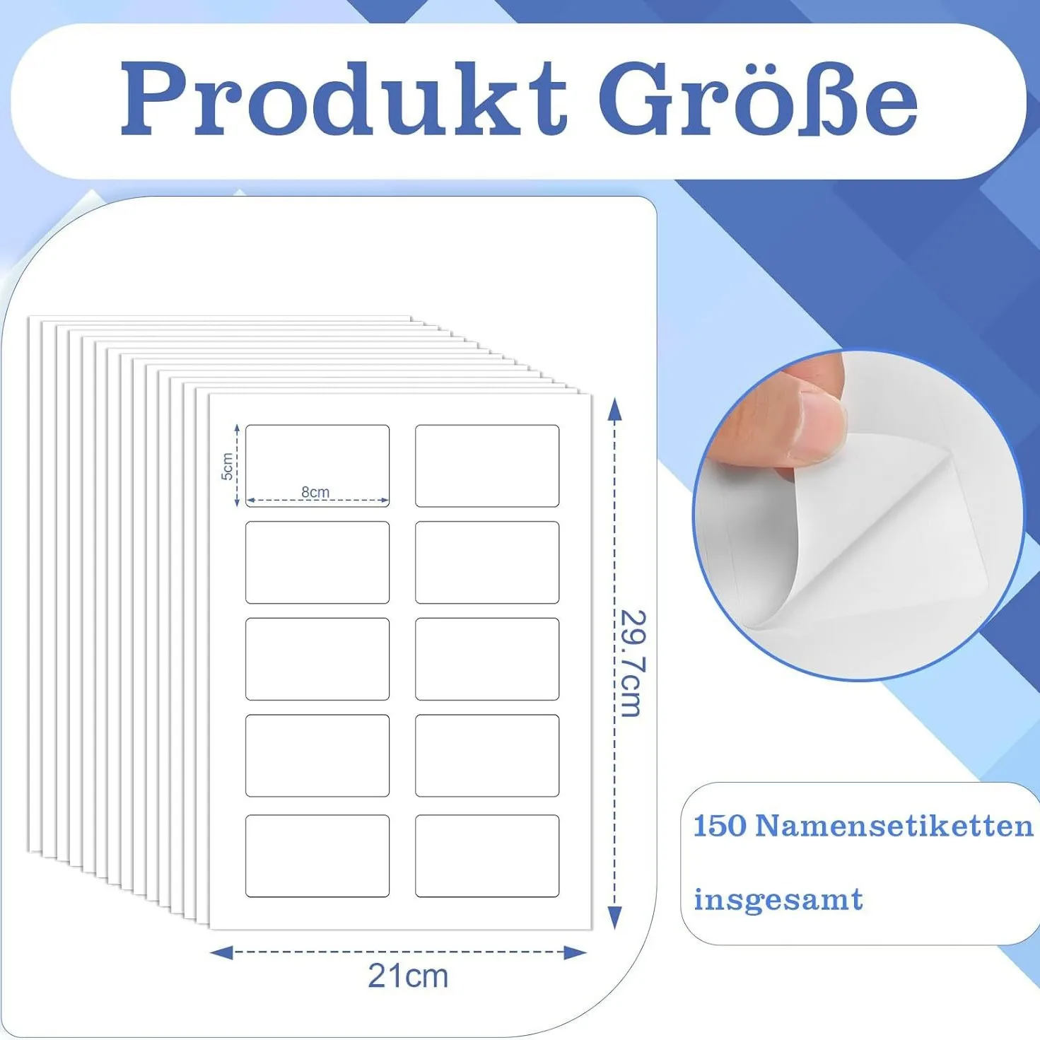20/80 Sheets A4 Sticky Note Paper Handwriting & Printing,  Pritable Sticker Paper for Office, School, Home Organization