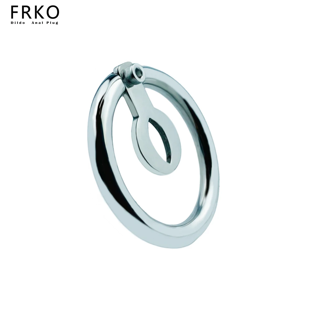 FRKO-Anneau de pénis rond en acier inoxydable pour hommes, coussretours plat masculin, chasteté de chatte, serrure à vis, BDSM, jouets sexuels pour adultes, Femboy, Sissy