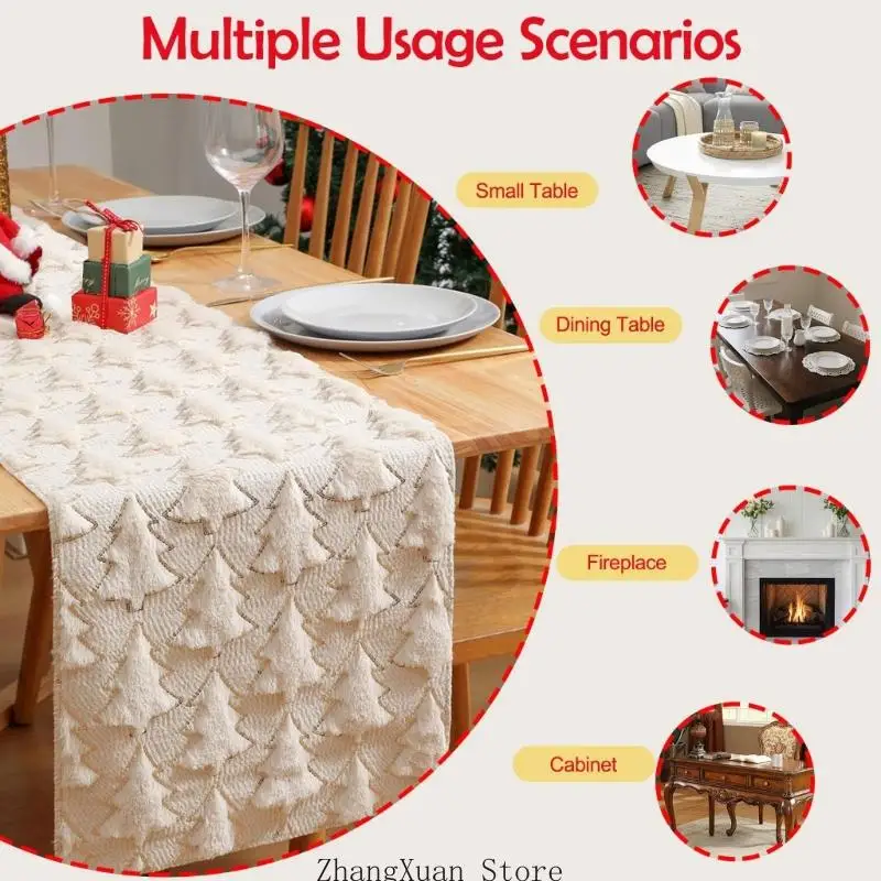 Getufteter Weihnachtstischläufer für Festtagsessen und Sideboards 3XUF – Detail 4