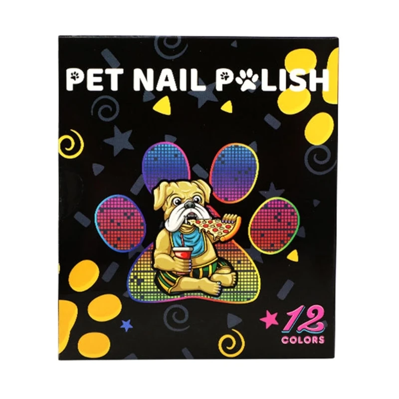 12 Colors Pet Nail Polish Pen Set Water-Based Dog Nail Polish Quick Drying Pet Nail Polish for Dogs, Easy to Remove