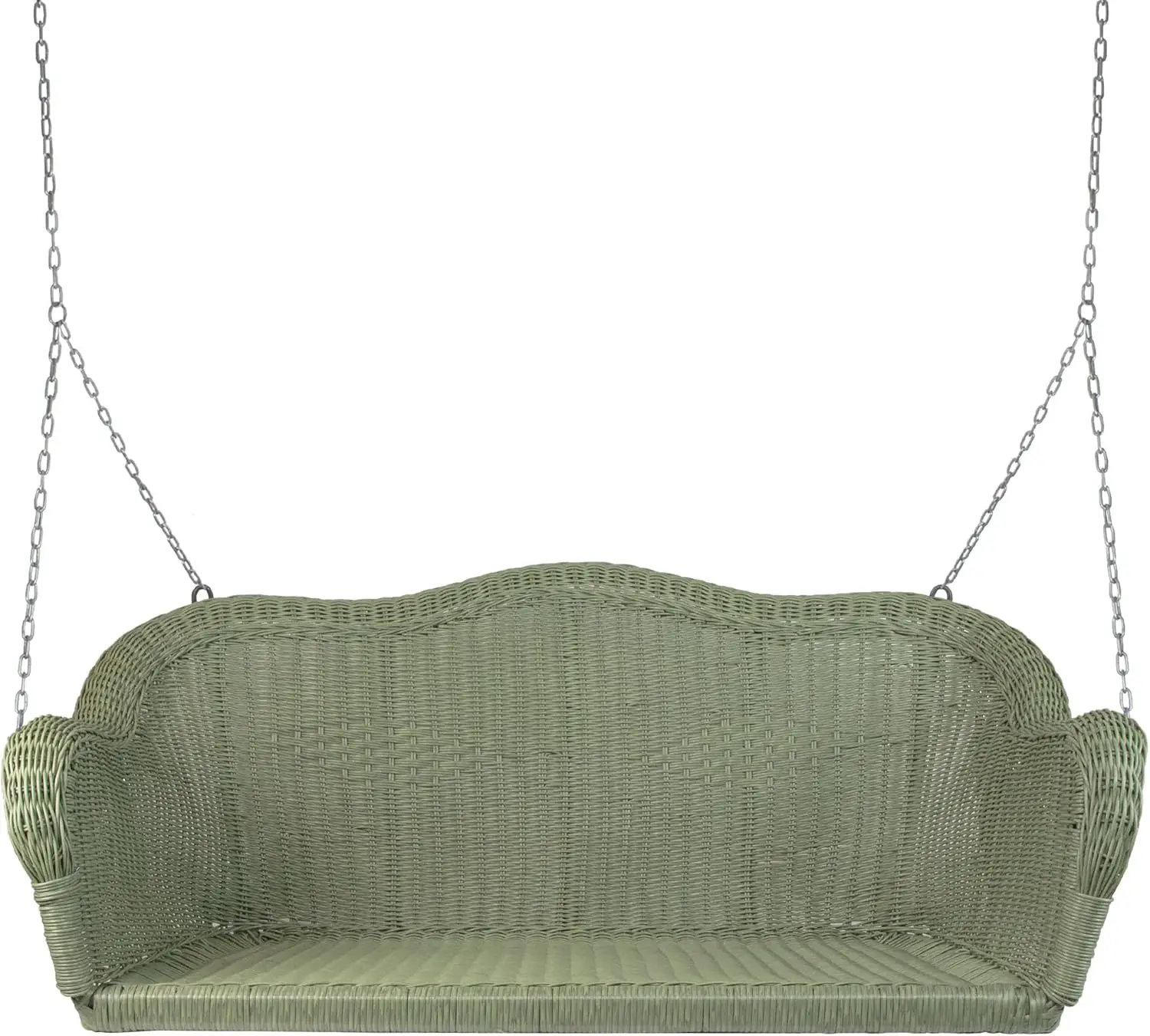 

Hand Woven Resin Wicker Porch Swing with Chain - Green