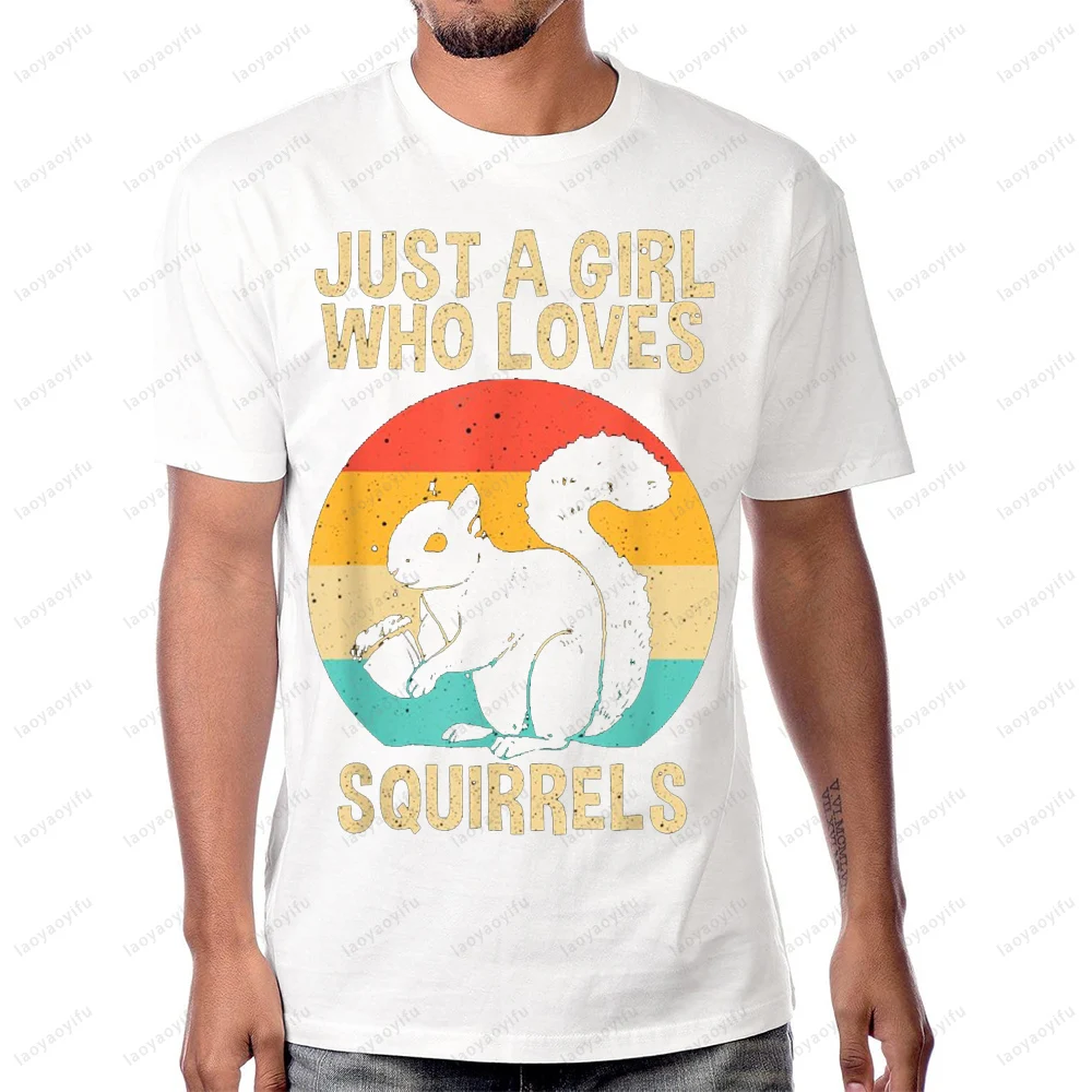 Funny Squirrel Graphic Printed Casual T-Shirt Hip Hop Streetwear Short Sleeve Chipmunk Lovers Tshirt Breathe Comfort Man T Shirt