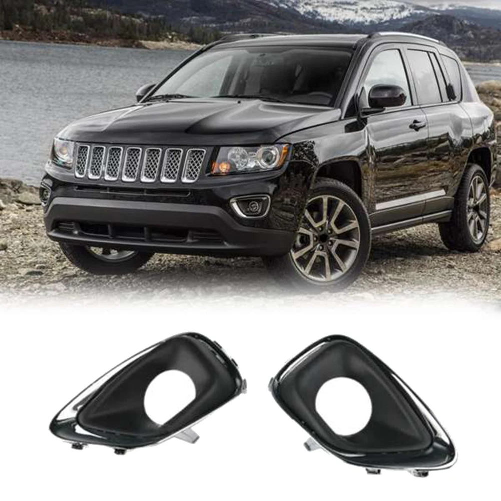 

1 пара для 2014-2017 Jeep Compass Передняя Левая Правая боковая противотуманная лампа ободок 68213205AA 68213204AA