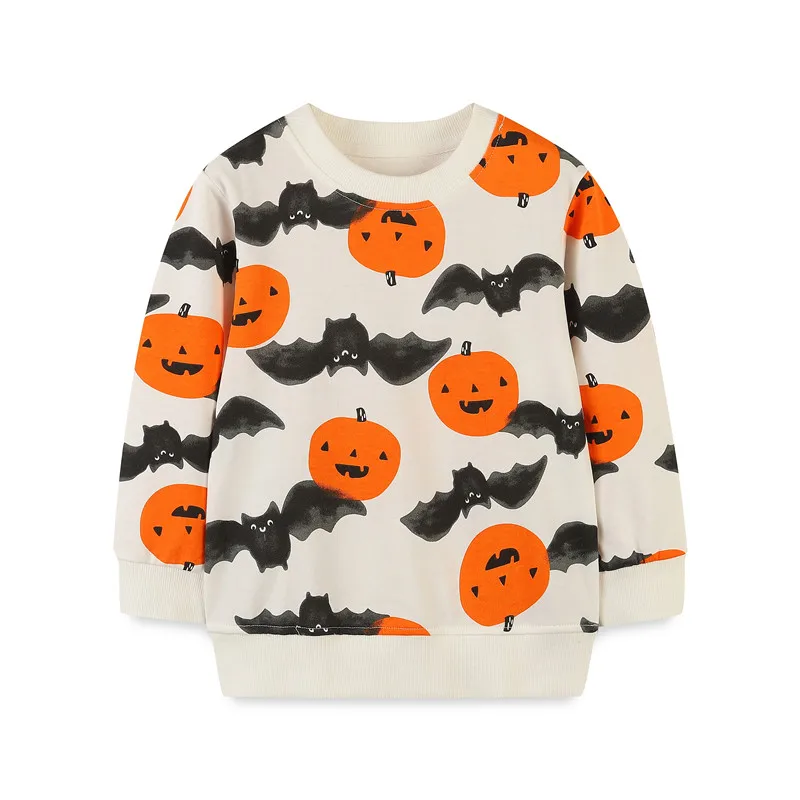 

Halloween Shirts 2-7T New Long Sleeve Boys Sweatshirts Cotton Baby Clothing Toddler Sportshirts Kids Clothes Hot Selling Tops