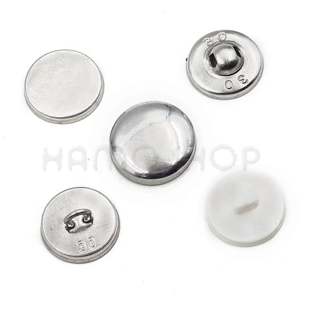 100Set/lot #16-60 Round Aluminum Covered Button Metal Bread Shape Cloth Fabric Cover Buttons With Tool For Handmade DIY Sewing