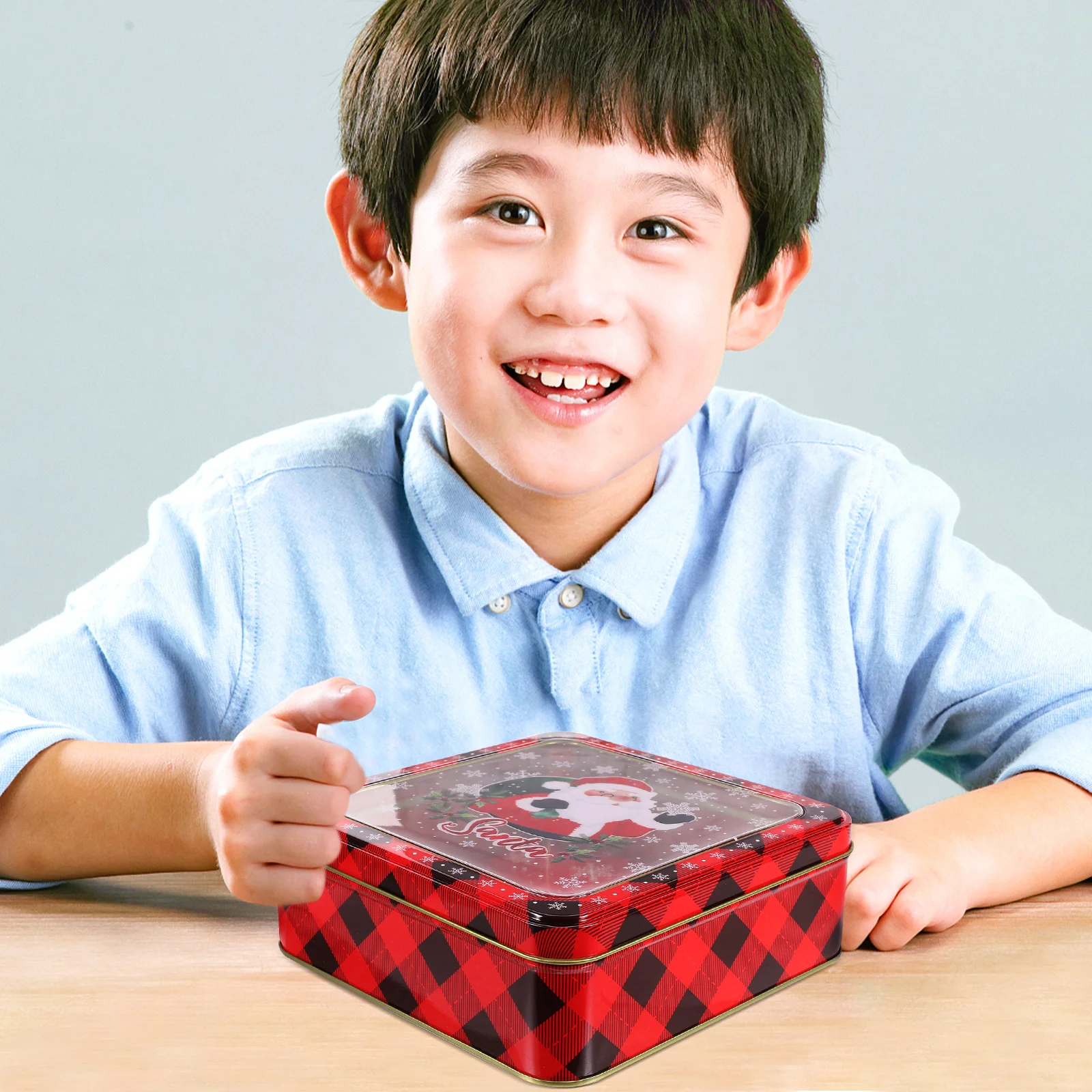 

Gift Boxes Candy Jar Square Cookie (m20 Red Christmas Car) Tin Sweet Container With Lid Storage Holder Tinplate Containers