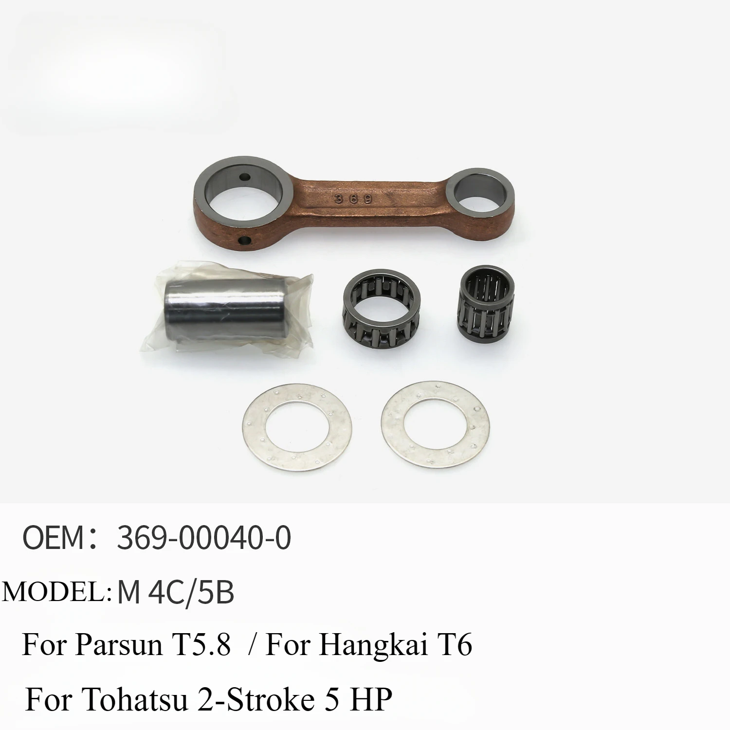 Outboard Connecting Rod Assembly for Tohatsu 2 Stroke 5HP M4C/5B for Parsun T5.8 for Hangkai T6 369-00040-0