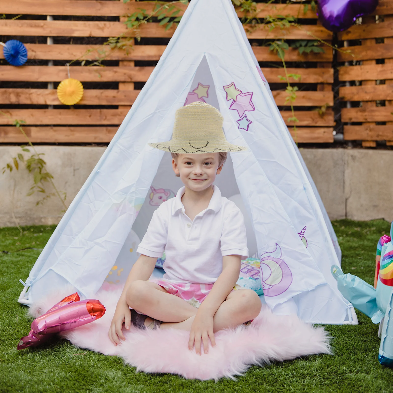 

Diy Craft Supplies Kindergarten Graffiti Hat Painting Hats for Dancing Party Bulk Straw