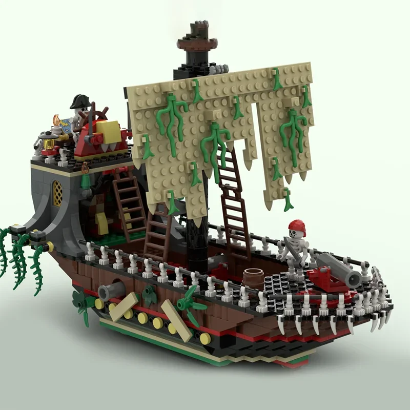 

757 деталей конструктора Moc Adventure Pirate Ship, модель корабля-призрака, кирпичики для сборки, DIY игрушки для детей, подарки на день рождения