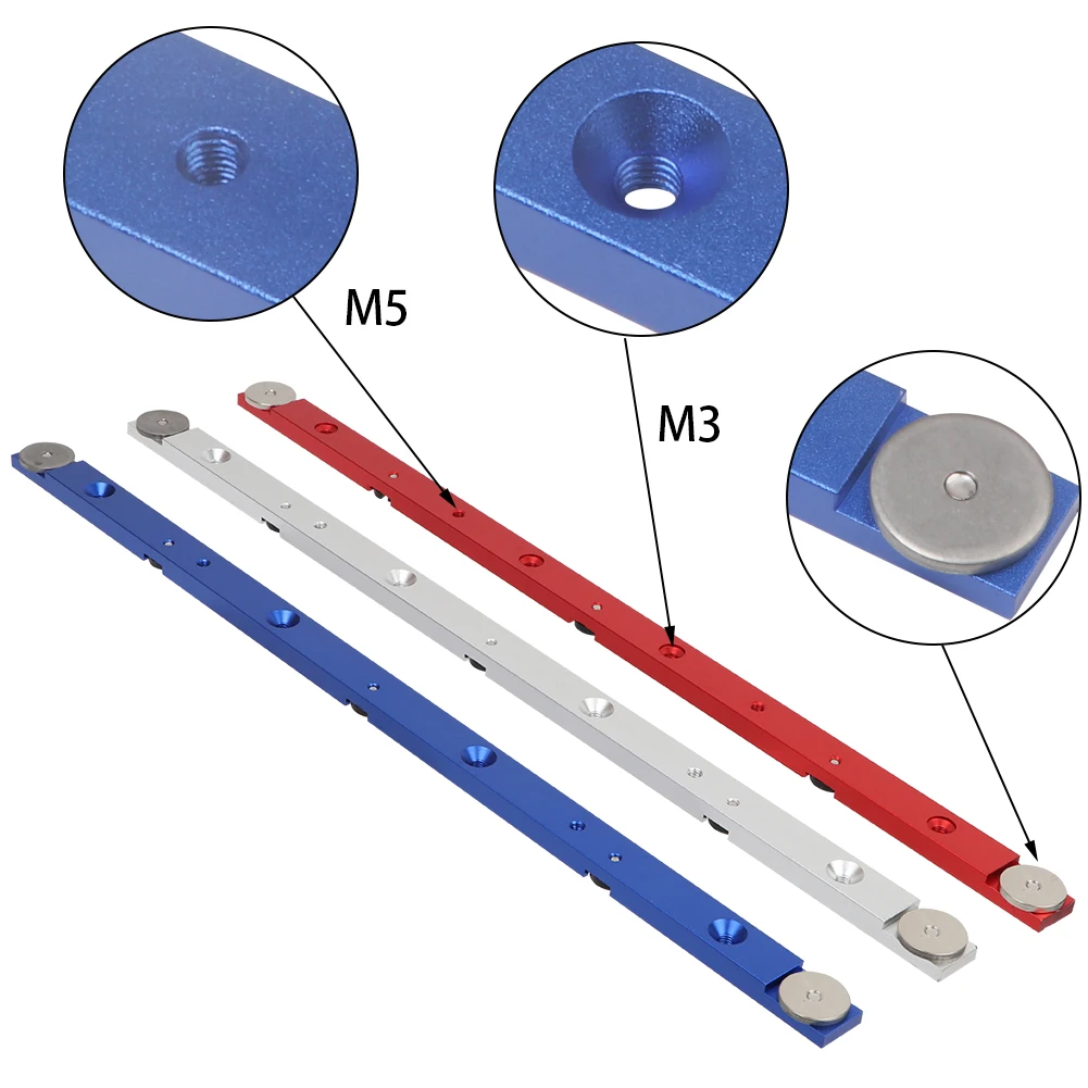 Imagem -04 - Liga de Alumínio Carpintaria Chute Rail T-track Miter Bar Slider T-slot Connector Ferramentas de Carpintaria Faça Você Mesmo 50cm 30 tipo 45cm Pcs