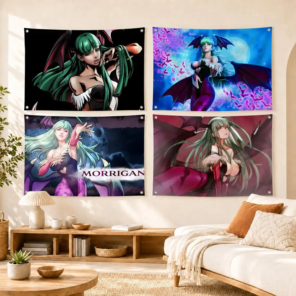 Morrigan Aensland Game Kawaii Flags Flag Soft skin-friendly Durable Tapestry Outdoor party Home living room bedroom Decoration