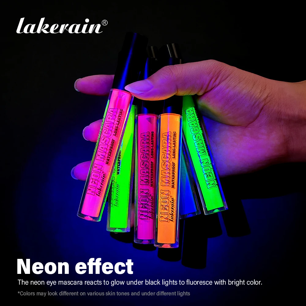 蛍光マスカラ防水まつげ長期的な速乾性カラフルなネオンまつげカーリング長くまつげ化粧品
