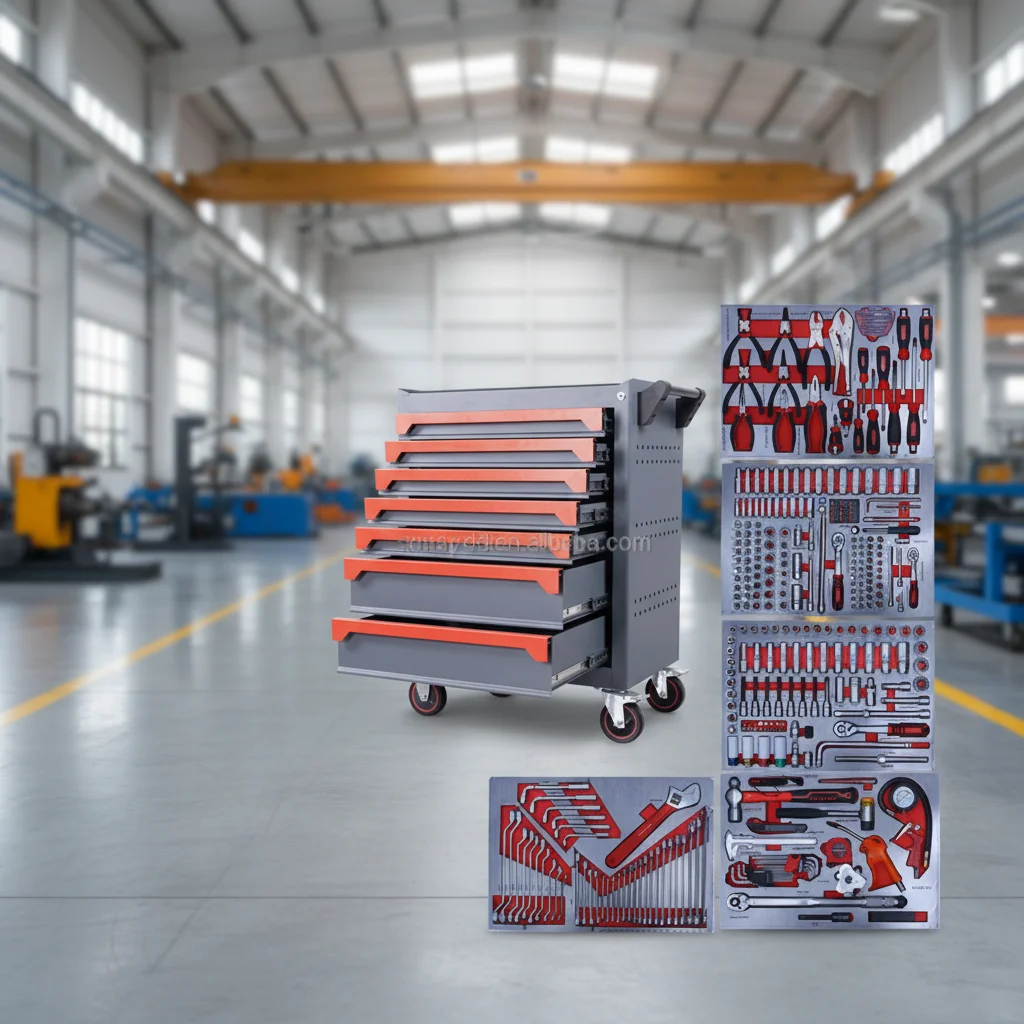 

Cabinet Heavy Duty Storage Garage Workshop Professional Drawer Box With Wheels Cabinet 352 Pcs Set Chest