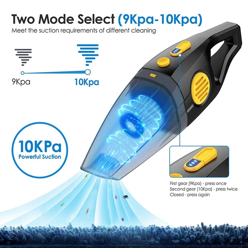 Aspirador portátil portátil com poder de sucção coletor de poeira recarregável, molhado e seco para teclado de computador, 8Kpa