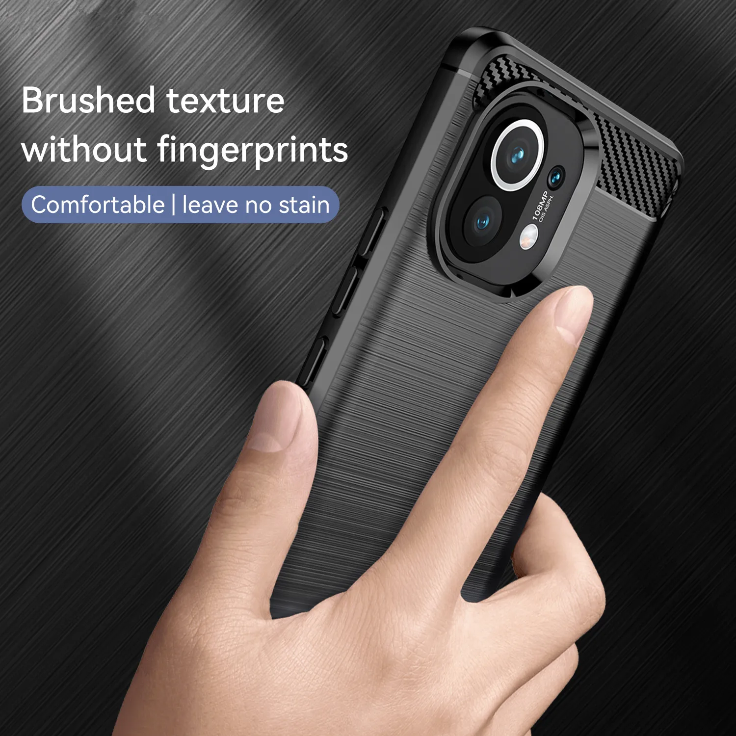 Shockproof Silicone Case For Xiaomi Mi 11 mi11 Luxury Carbon Fiber Back Cover for xiaomi 11 Soft Matte Protective Cases