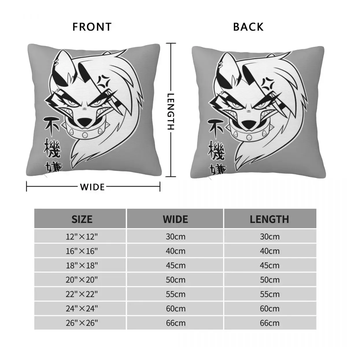 Helluva Boss Loona Square Pillowcase Pillow Cover Polyester Cushion Zip Decorative Comfort Throw Pillow for Home Living Room