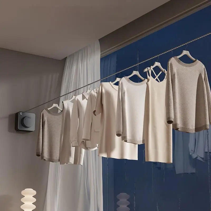 

Retractable Washing Lines Wall Mounted Drying Clothesline Clothes Drying Laundry Lines for Laundry Balconies Showers Patios