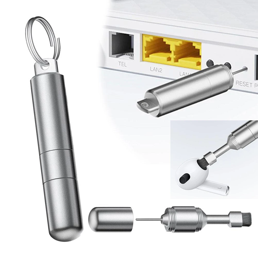 

Инструмент для извлечения SIM-карты мобильного телефона, 2-в-1: штырь для выталкивания и чистящая щетка, портативный брелок для мобильных телефонов