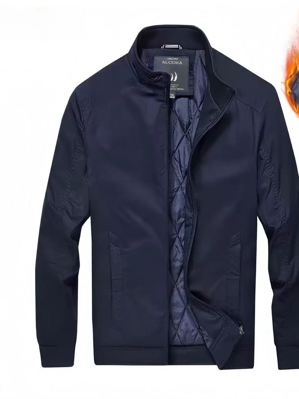 

High-End Casual Cotton Jaet Men's Adstrative Collar Mid-Aged And ly Jaet Thiened Cotton Warm Faionable Urban...