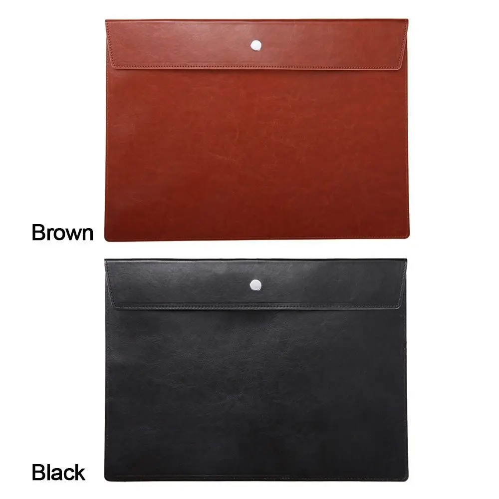 New Large Capacity Leather Document Pouch A4 Leather File Folder File Bag School Office Supplies