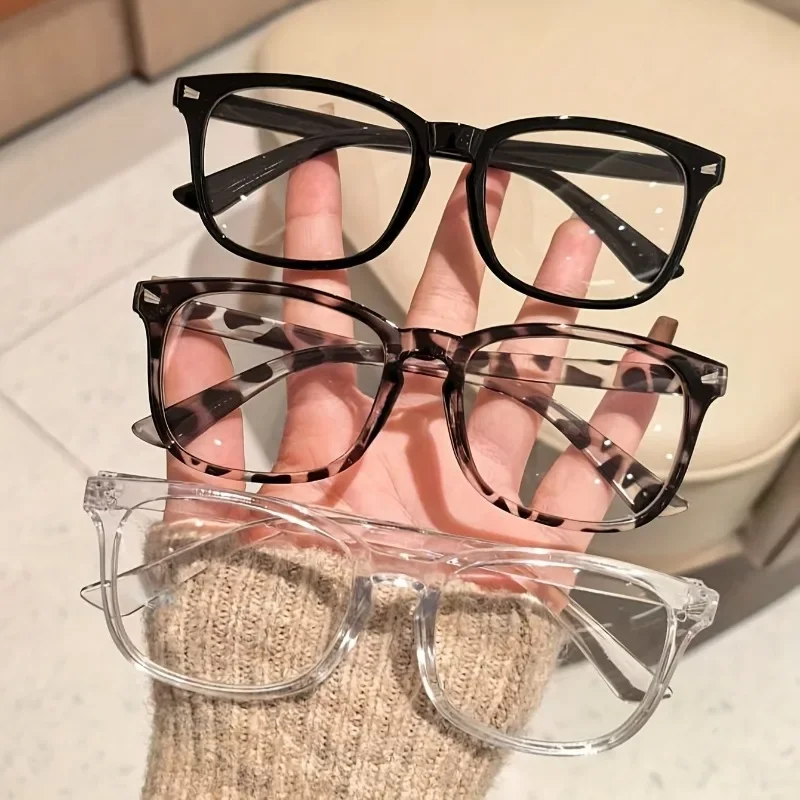 3 Paar universelle Y2K-Basic-Brillen mit kleinem Rahmen für Herren und Damen, einfach und modisch, gewöhnliche dekorative Brillen