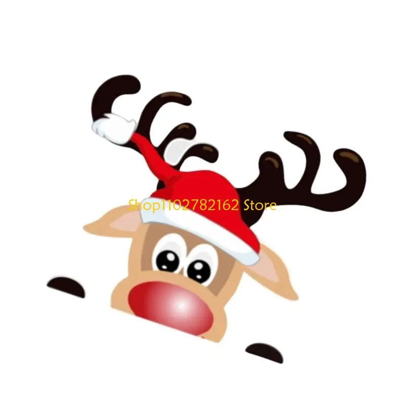 

547B Santa & His Reindeer Car Glass Decal Vehicle Window Sticker Car Window Ornament Vehicle Accessories for Rear window
