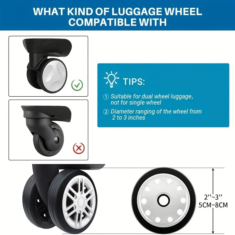 1/4/8PCS Luggage Wheels Protector Silicone Wheels Caster Shoes Travel Luggage Suitcase Reduce Noise Wheels Cover Accessories