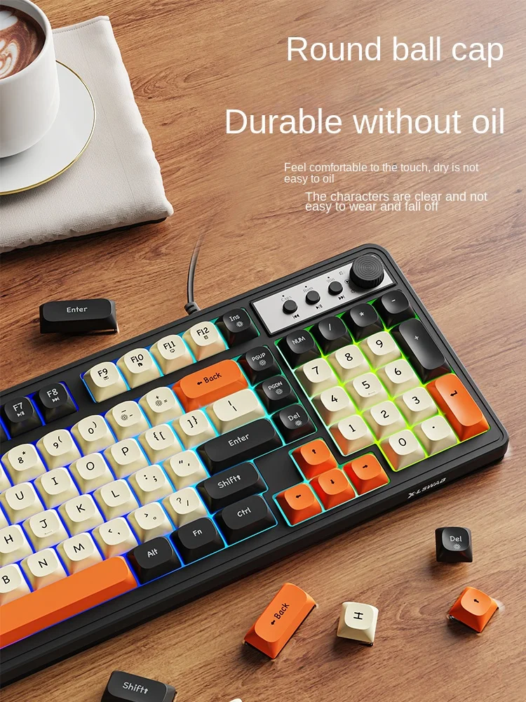 Dazzling G98 mechanical touch keyboard and mouse set wired silent esports games special keyboard and mouse wireless computer