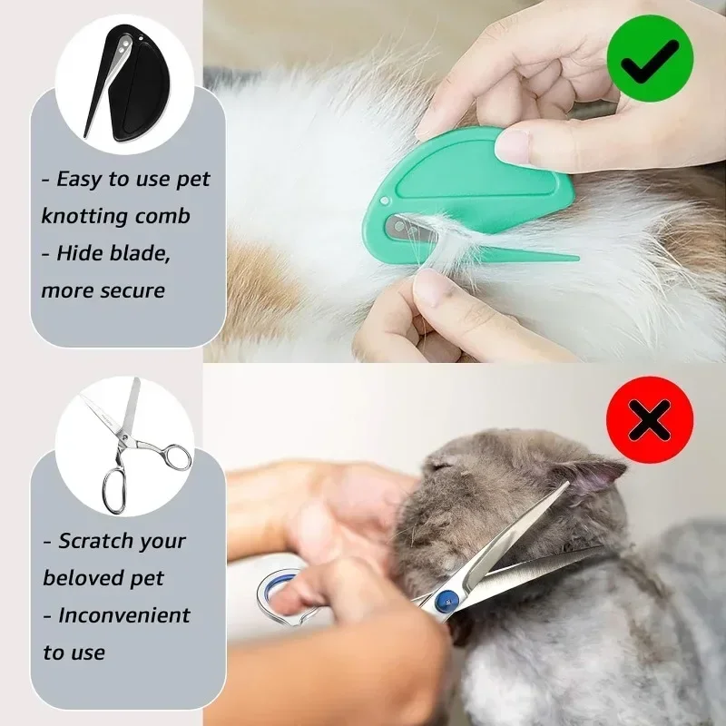 Outil de toilettage pour chiens et chats, peigne à nouer pour animaux de compagnie, outil d'épilation pour chats et chiens, 5 pièces