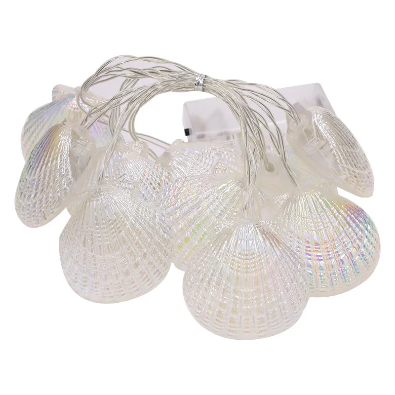 Shell String Lights Shell Shapped Light Indoor Battery Powered Sea Shell String Lights for Christmas Wedding Party Bedroom