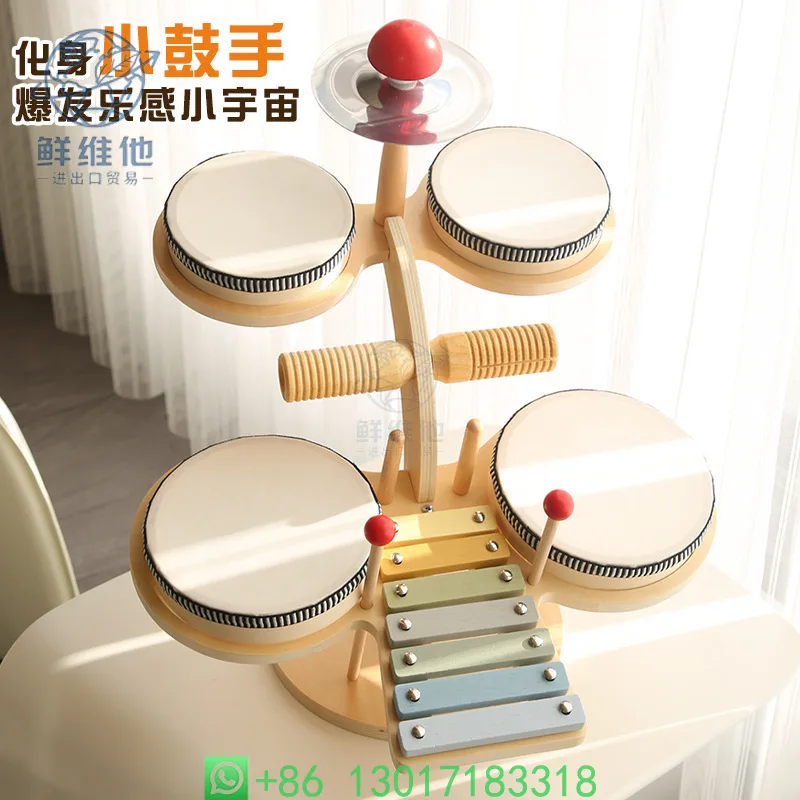 

Wooden Drum Set for Kids, Early Education Percussion Instrument, Music Enlightenment Toy