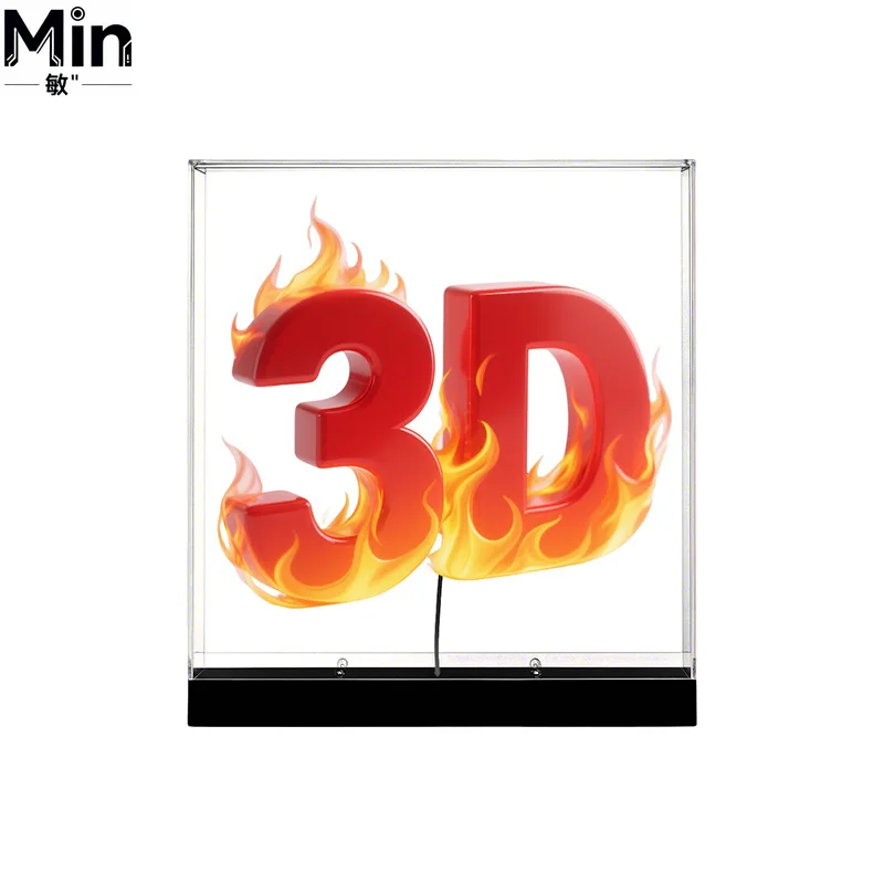 Transparent Acrylic Desktop 3D Hologram Fan Clear Holographic Display Screen For Retail Counter Promotion Product Display