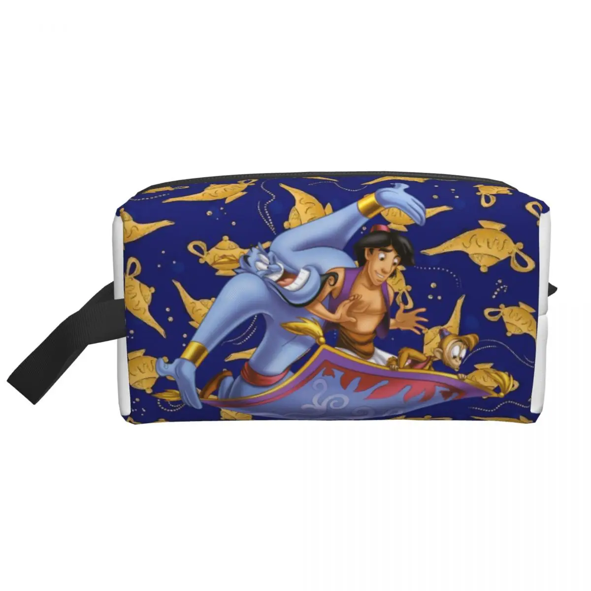 Borsa Da Toilette Da Viaggio Personalizzata Abu Alaaddin Genie Carta Da Parati Borsa Da Toilette Per Trucco Carino Organizzatore Cosmetico Per Donna Custodia Per Kit Dopp Per Bellezza-image