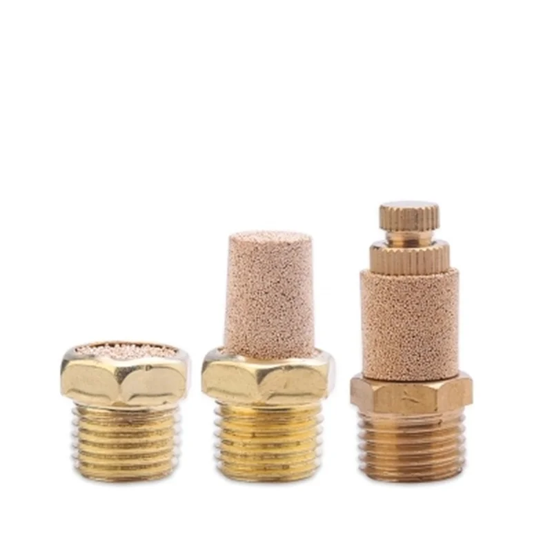 10pcs  Noise Filter Brass Muffler 1/8 1/4 3/8 1/2 3/4 Pneumatic Plug Silencer Air for Solenoid Valve Fitting Pipes